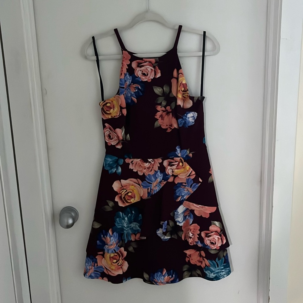 Burgundy floral dress